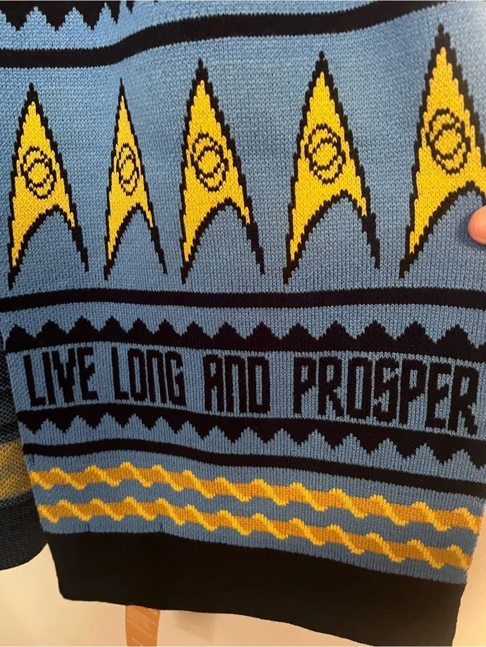 Star Trek Blue Logo Knit Scarf - Live Long and Prosper